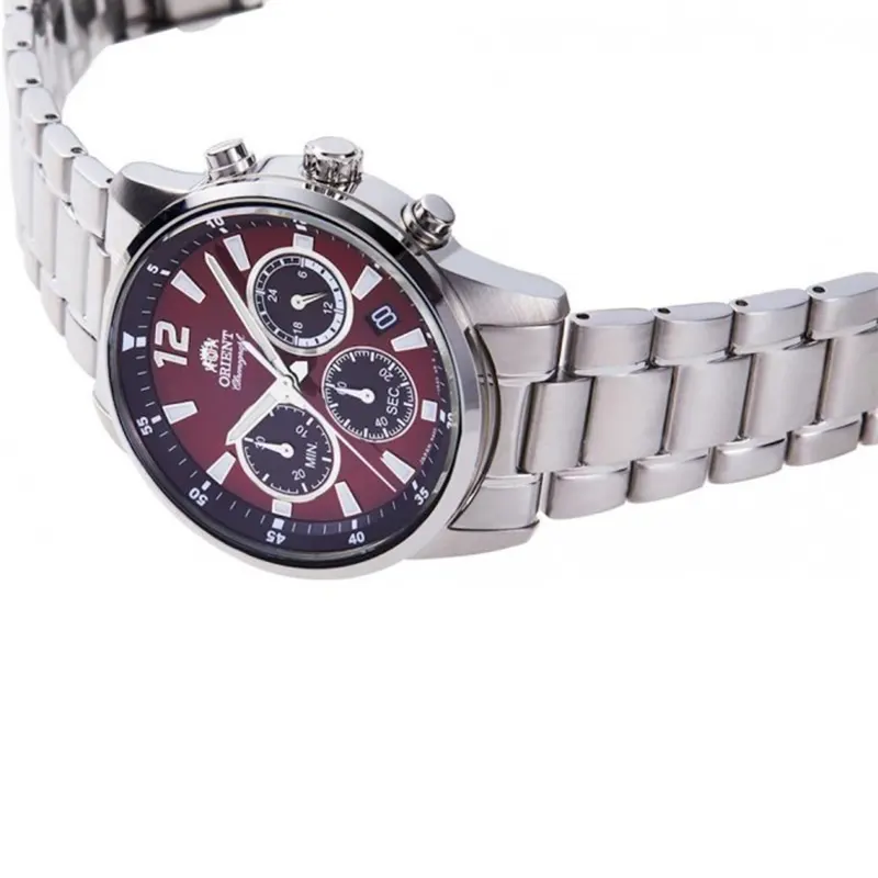 Orient Sports Chronograph Maroon Dial Men's Watch- RA-KV0004R